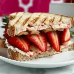 Cream Cheese and Peanut Butter Strawberry Sandwich