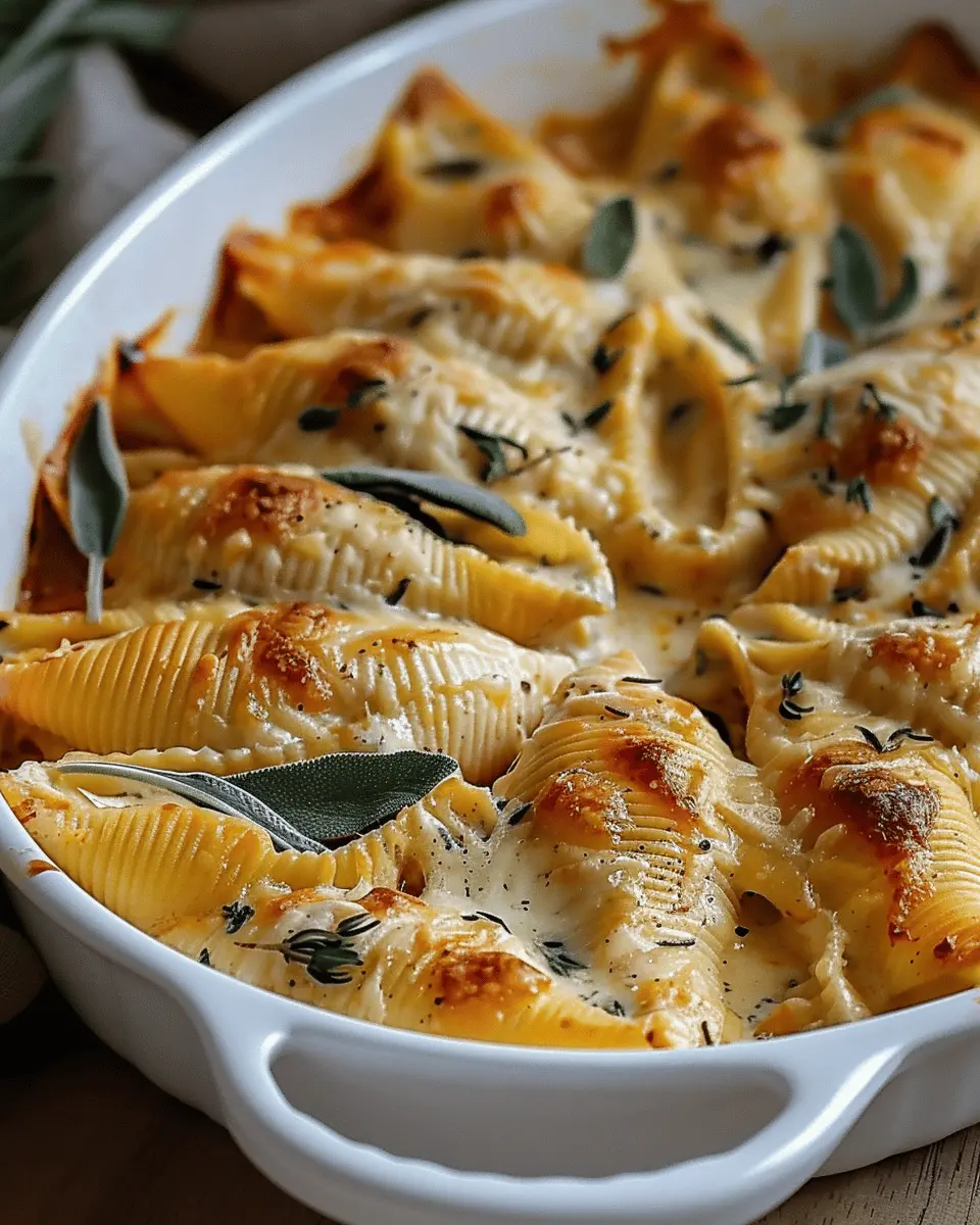 Pumpkin Gouda Stuffed Shells: Indulgent Brown Butter Sage Alfredo