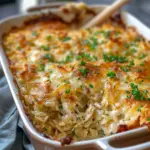 French Onion Chicken Orzo Casserole
