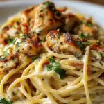 Easy Creamy Cajun Chicken Spaghetti with Garlic Mozzarella Sauce