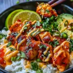 Sweet Chili Chicken Bowl with Coconut Lime Drizzle