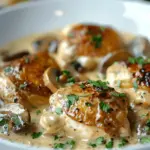 Creamy Garlic Mushroom Chicken Thighs