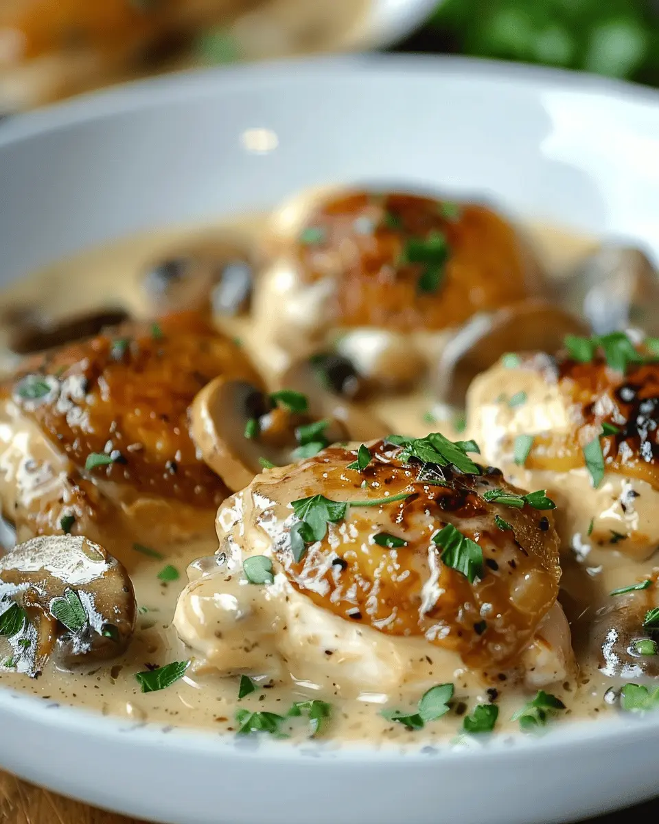 Creamy Garlic Mushroom Chicken Thighs: Indulge in Comfort Food