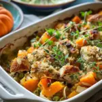 Chicken Leek and Butternut Squash Bake