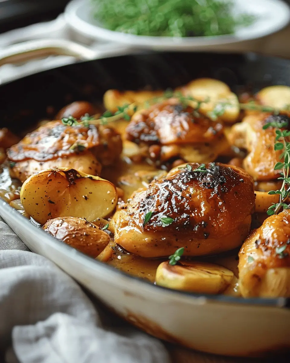 Chicken Normandy: Easy French Apple Cider Chicken with Turkey Bacon