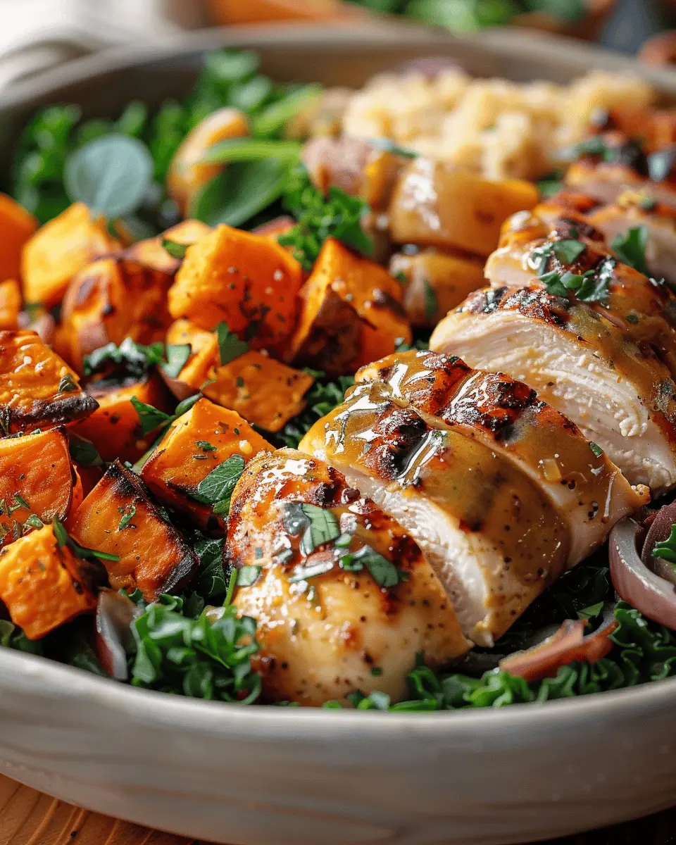 Maple Dijon Chicken & Roasted Sweet Potato Bowls: Easy Weeknight Delight