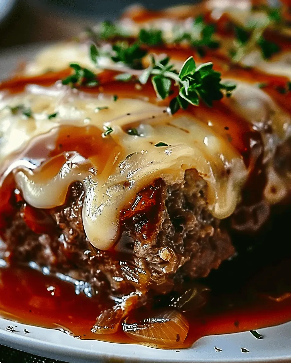 French Onion Meatloaf: Juicy Turkey Bacon & Chicken Ham Delight