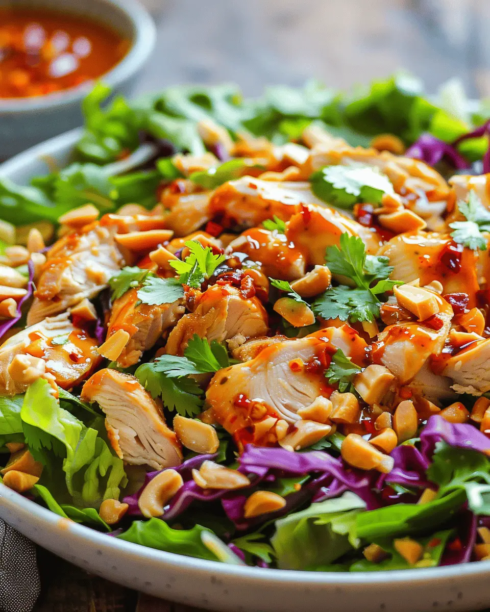 Crunchy Thai Chicken Salad: A Healthy Twist with Peanut Dressing