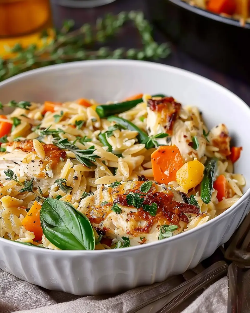 Boursin Orzo Bake: Indulgent Chicken and Veggies in 3 Easy Steps