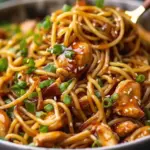 Sticky Garlic Chicken Noodles Recipe