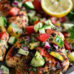 Lemon Oregano Baked Chicken with Mediterranean-Style Salsa