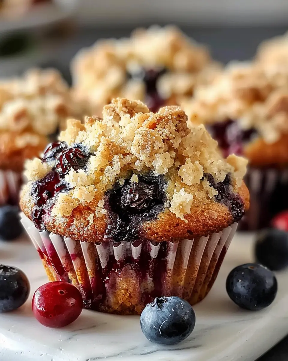 Blueberry Muffins with Streusel Crumb Topping: A Juicy Delight