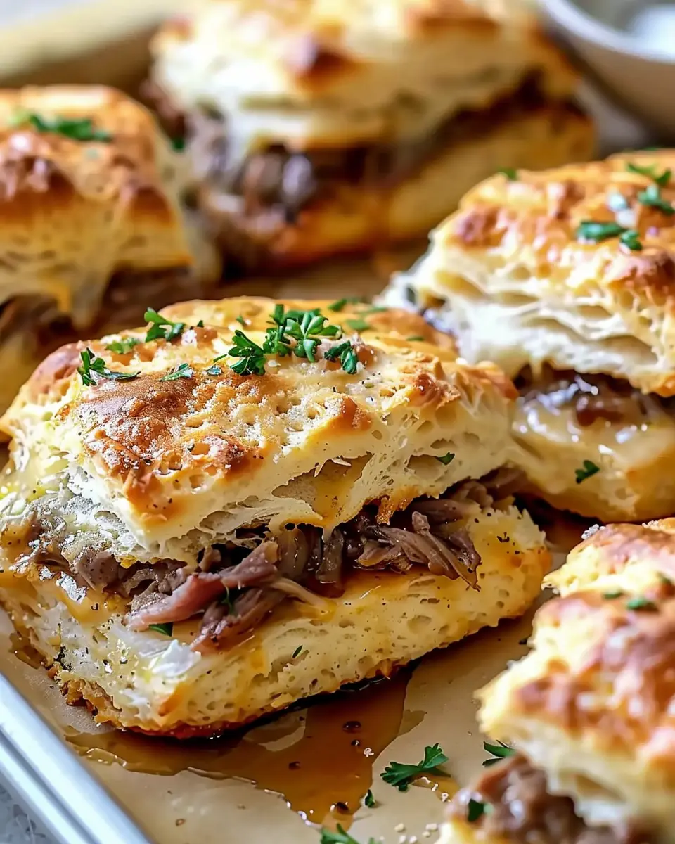 Baked French Dip Biscuits Recipe: Indulgent Treat with Turkey Bacon