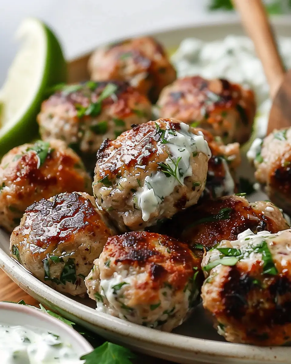 Healthy Greek Turkey Meatballs: Easy &amp; Flavorful with Tzatziki
