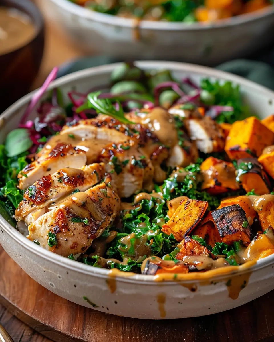 Maple Dijon Chicken Roasted Sweet Potato Bowls: Healthy &amp; Easy Delight