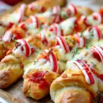 Candy Cane Pizza Breadsticks Appetizer