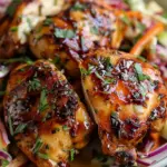 Sticky Apple Cider Chicken with Crisp Autumn Slaw
