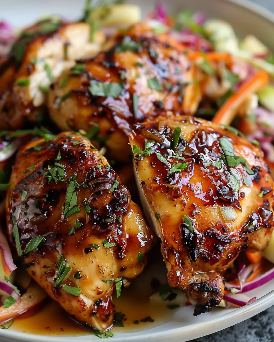 Sticky Apple Cider Chicken: A Juicy Autumn Delight with Crisp Slaw