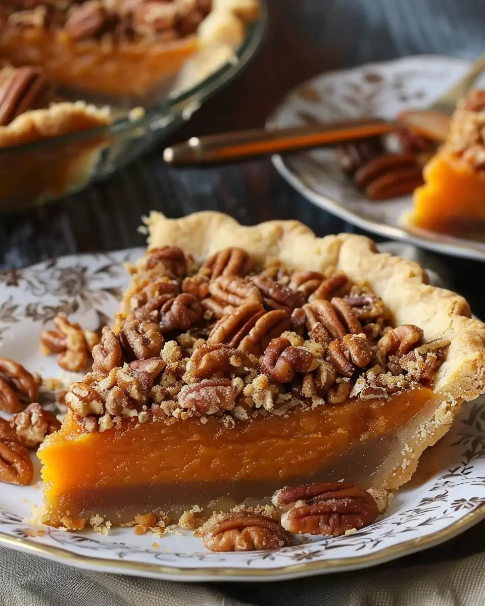 Sweet Potato Pie with Pecan Praline Crunch: A Delightfully Indulgent Treat