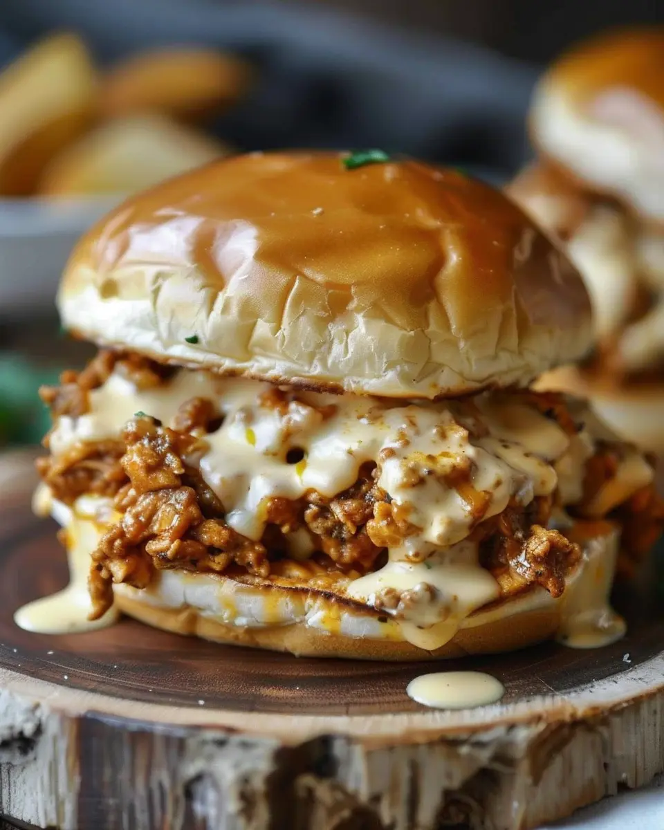 Cajun Chicken Sloppy Joes: Indulgent Delight with Creamy Cheese Sauce