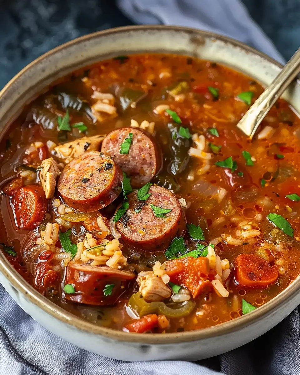 Spicy Jambalaya Soup: Easy Recipe with Andouille Sausage and Chicken