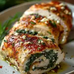 Juicy Rolled Chicken with Feta & Spinach