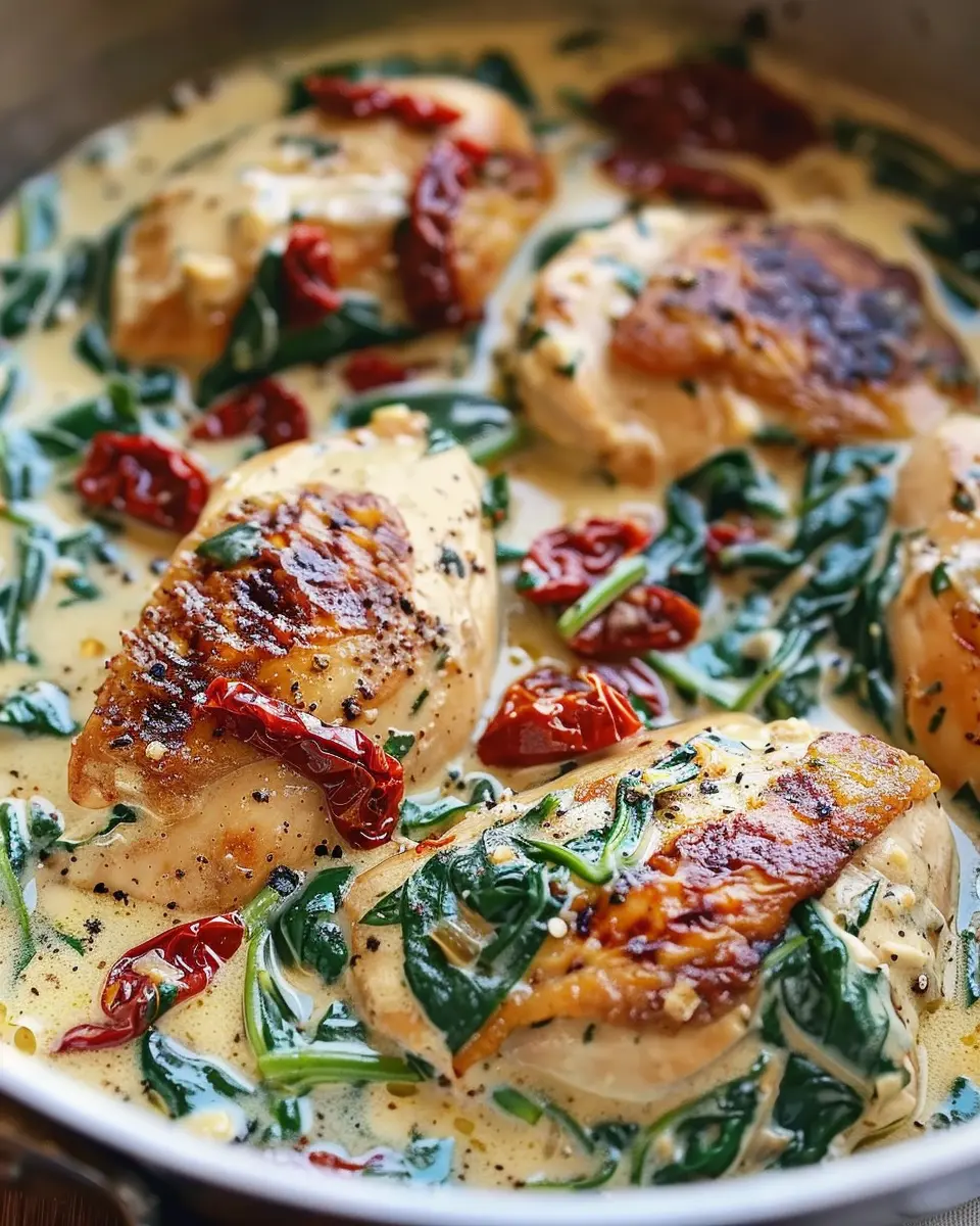 Creamy Tuscan Chicken: Indulgent Spinach &amp; Sun-Dried Tomato Delight