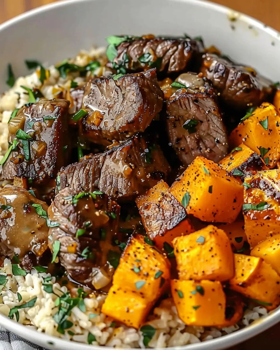 Butternut Squash and Garlic Herb Steak Bowls: A Cozy Delight