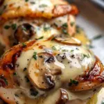 Cheesy Garlic Butter Mushroom Stuffed Chicken