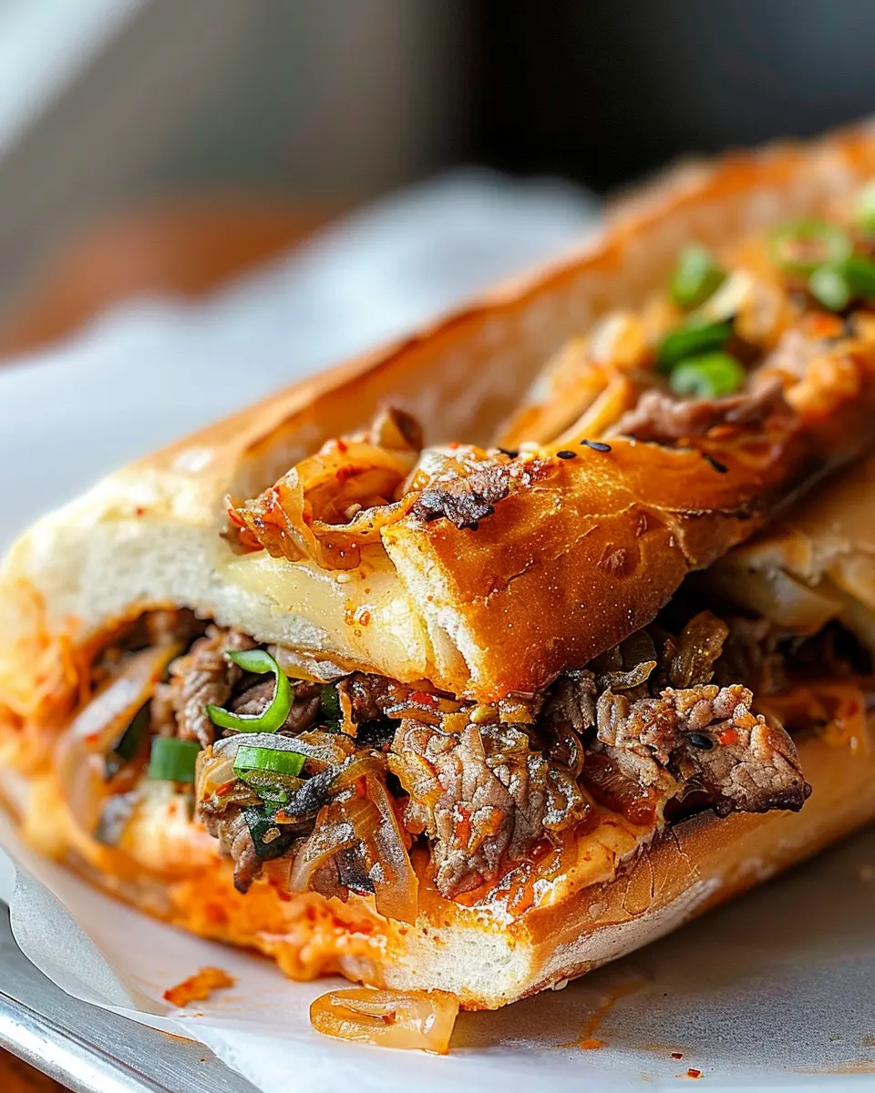 Korean-Inspired Kimchi Bulgogi Cheesesteak: A Savory Delight
