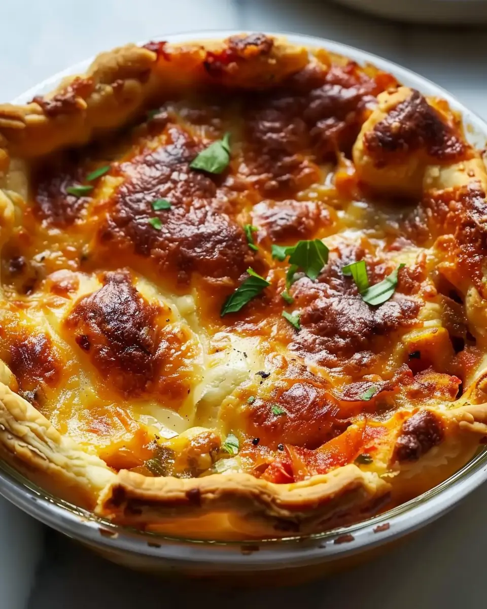 Pizza Pot Pie Recipe: Indulgent Comfort Food with Turkey Bacon and Chicken Ham