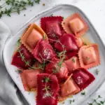 Beet Heart Ravioli with Ricotta and Thyme