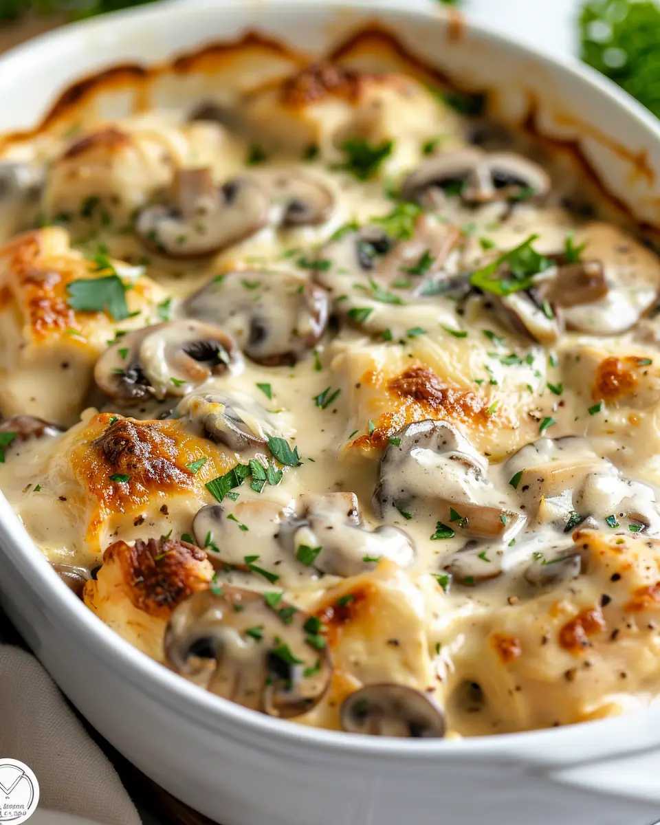 Keto Creamy Chicken and Mushroom Casserole with Turkey Bacon Delight