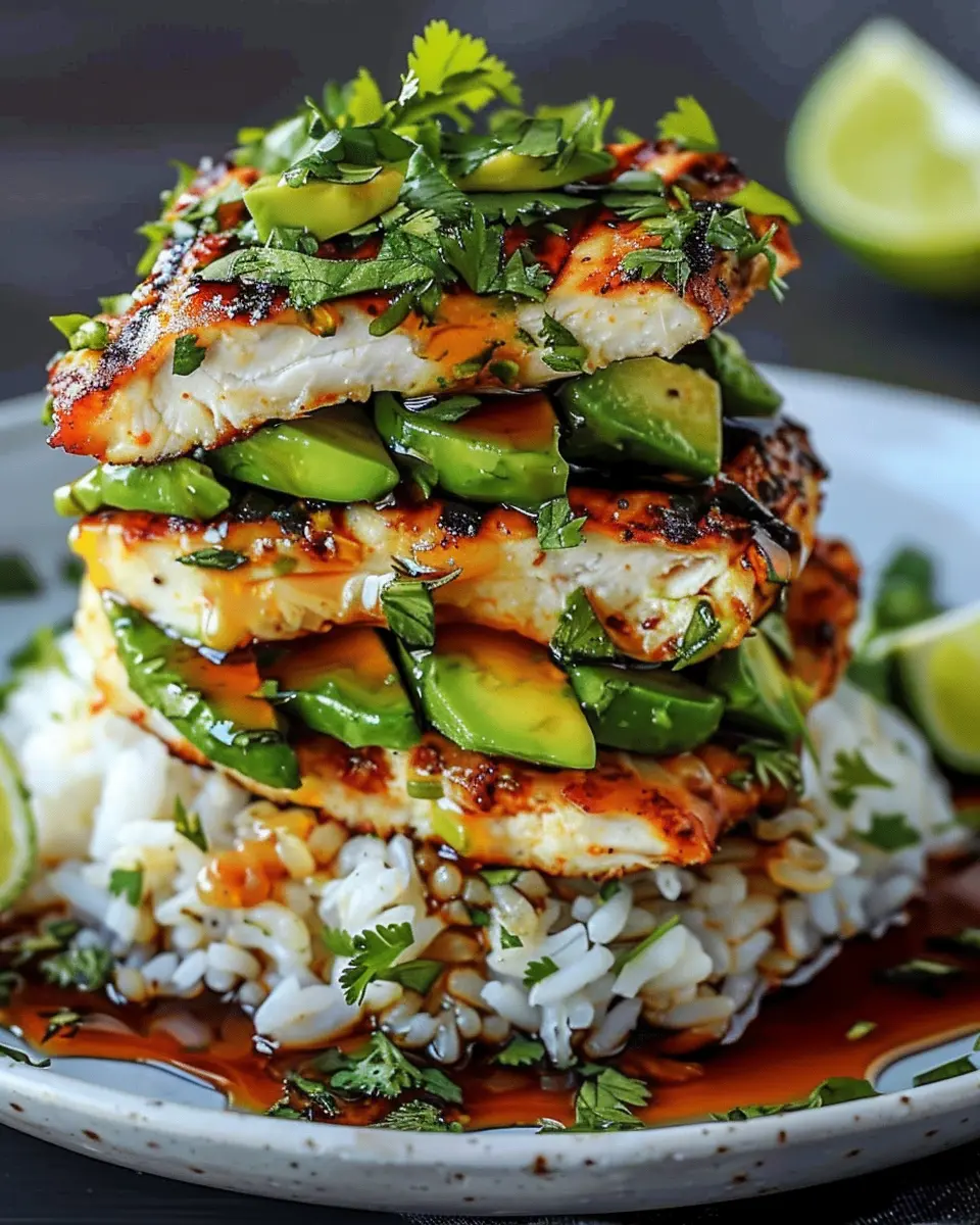 Tangy Honey Lime Chicken Recipe: An Easy Avocado Rice Stack Delight