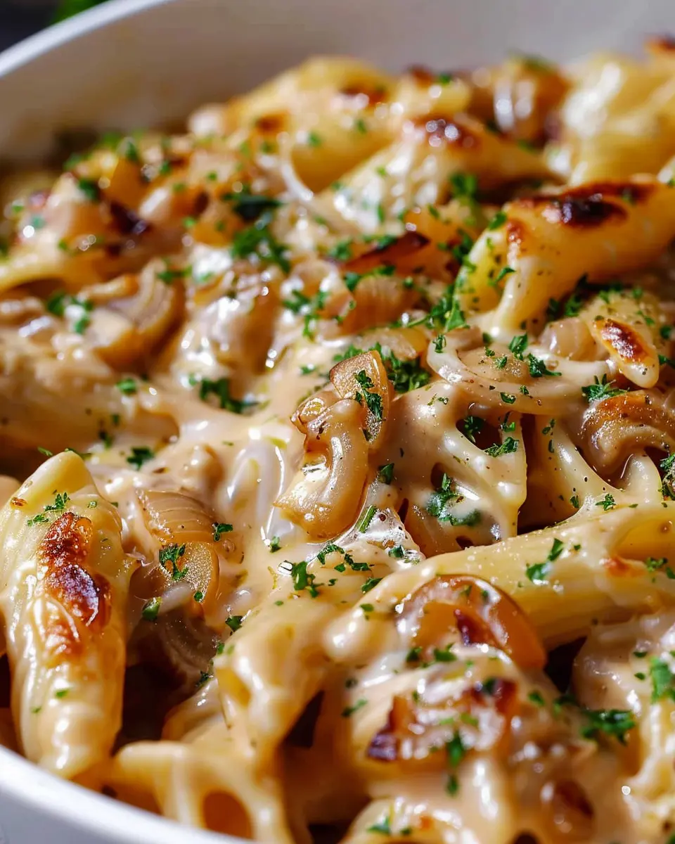 French Onion Pasta Recipe: Easy Comfort Food with Turkey Bacon