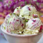 Floral Pistachio Rose Ice Cream