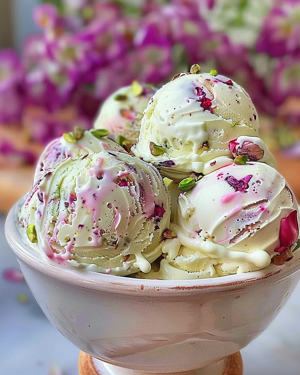 Floral Pistachio Rose Ice Cream: An Indulgent Homemade Delight
