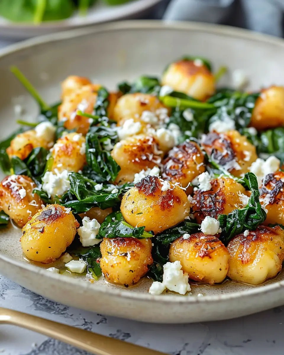 Crispy Gnocchi with Spinach and Feta: A Quick and Delicious Treat