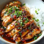 Caramelized Soy Chicken in Garlic Ginger Broth with Rice