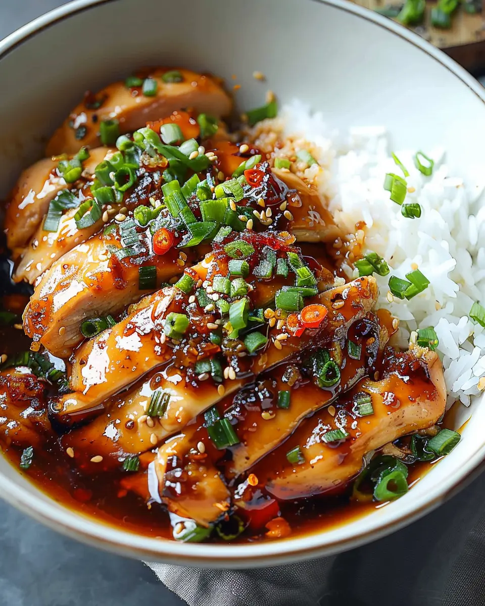 Caramelized Soy Chicken: Easy Garlic Ginger Broth with Rice