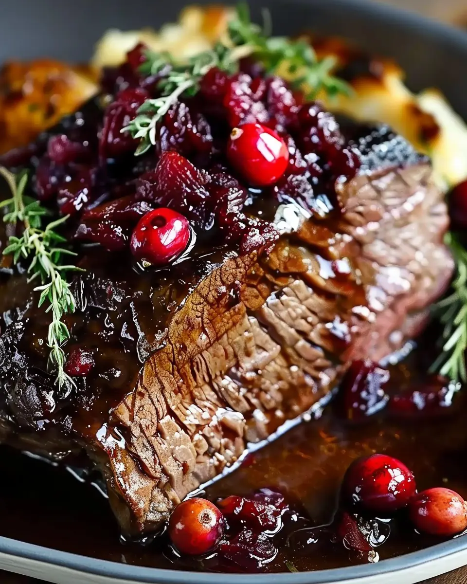 Slow-Braised Beef Roast: Indulgent Cranberry Balsamic Glaze