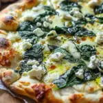 Greek Roasted Garlic Spinach White Pizza