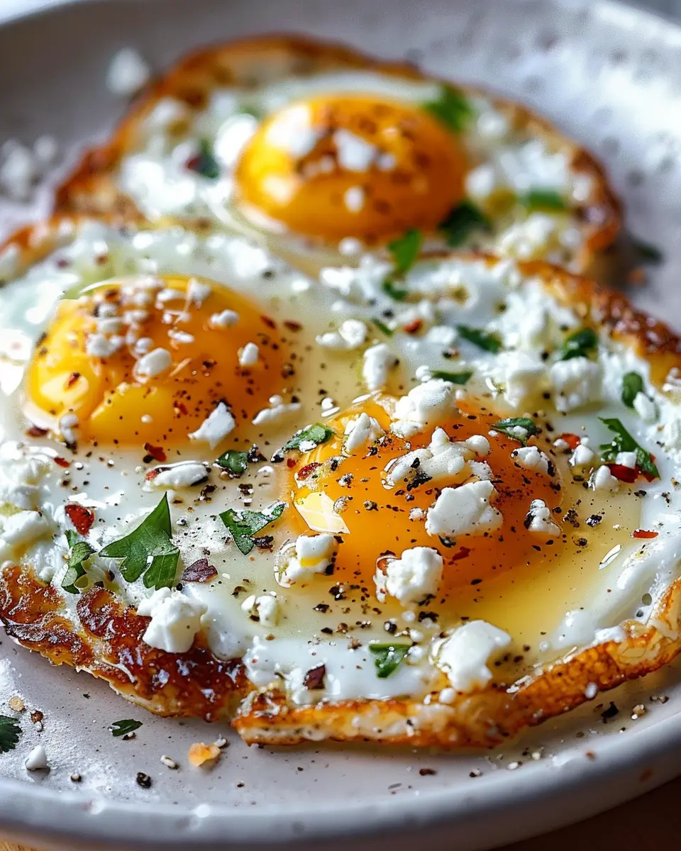 Crispy Feta Fried Eggs with Turkey Bacon for a Perfect Morning