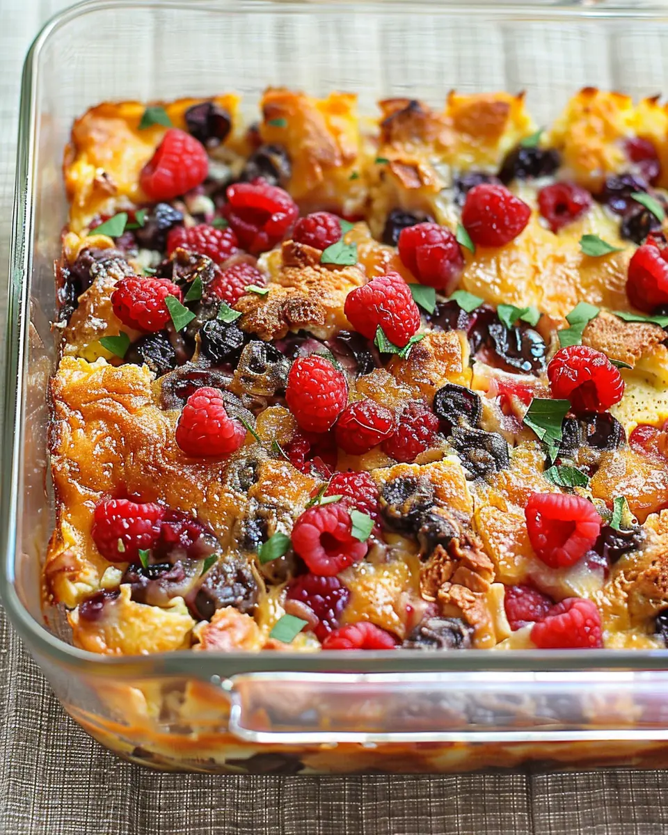 Overnight Breakfast Casserole: Easy Turkey Bacon &amp; Chicken Ham Recipe