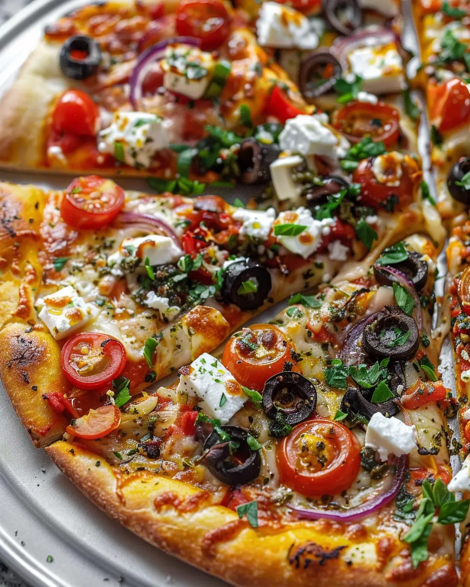 Greek Pizza: The Best Homemade Delight with Turkey Bacon and Chicken Ham