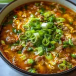 Cozy One-Pot Egg Roll Soup with Green Onions and Ginger