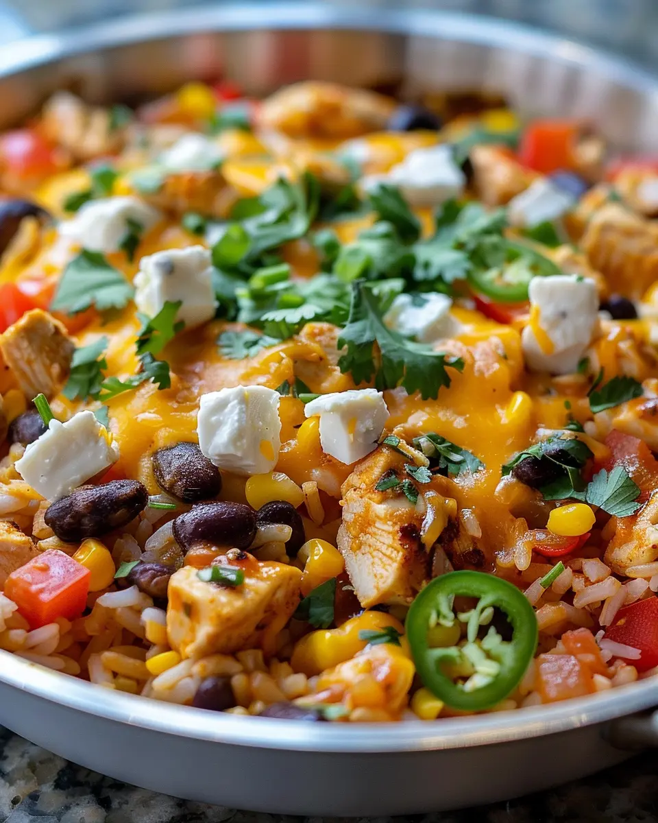 One-Pot Cheesy Southwest Chicken &amp; Rice: Easy Comfort Food Recipe