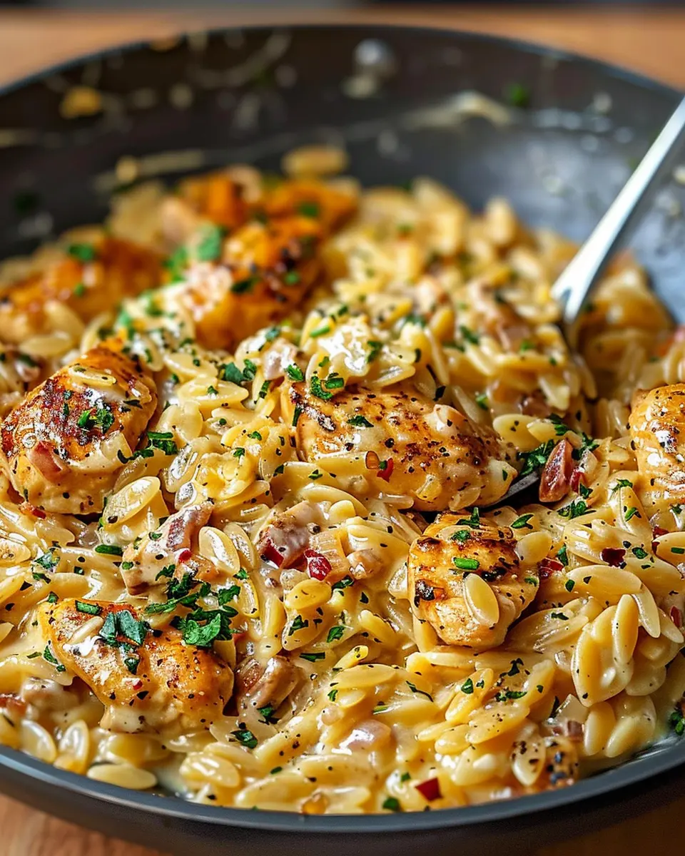 One-Pot Cajun Chicken Alfredo Orzo: Easy Comfort Food Delight
