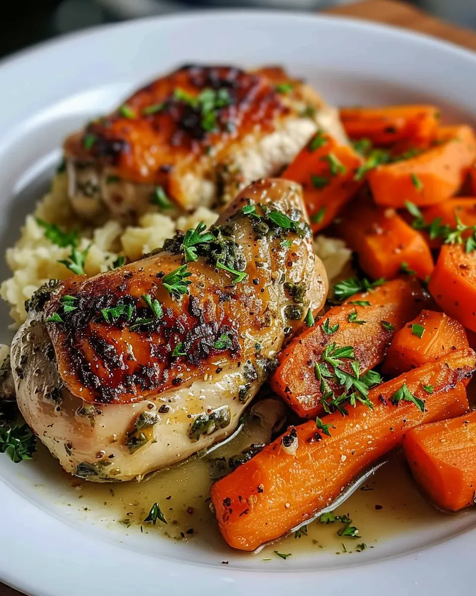 Garlic Herb Chicken &amp; Carrot Plate: Easy and Flavorful Dinner Delight