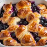 Blueberry Cream Cheese Croissant Casserole